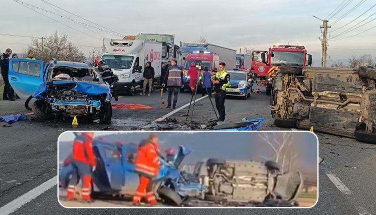 Prăpăd în Cluj! O șoferiță de 78 de ani a intrat pe contrasens și a strivit o mașină. Trei persoane sunt la spital!