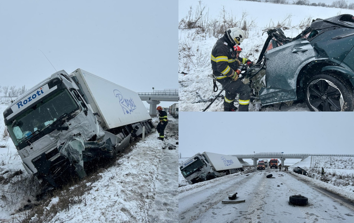 Prăpăd pe centura Timișoarei! Mașina i-a devenit sicriu după impactul cu un TIR. Scene de coșmar între fiare