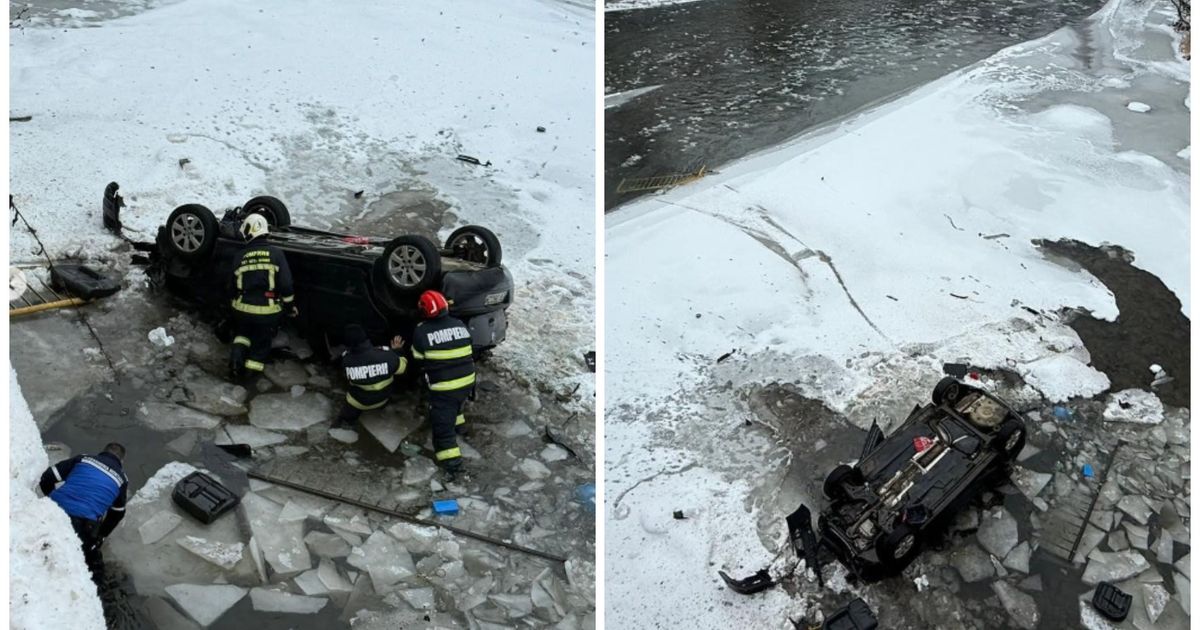 Dramă pentru o mamă cu 5 copii! S-au răsturnat cu mașina în râul Bistrița. Ce au găsit salvatorii la fața locului