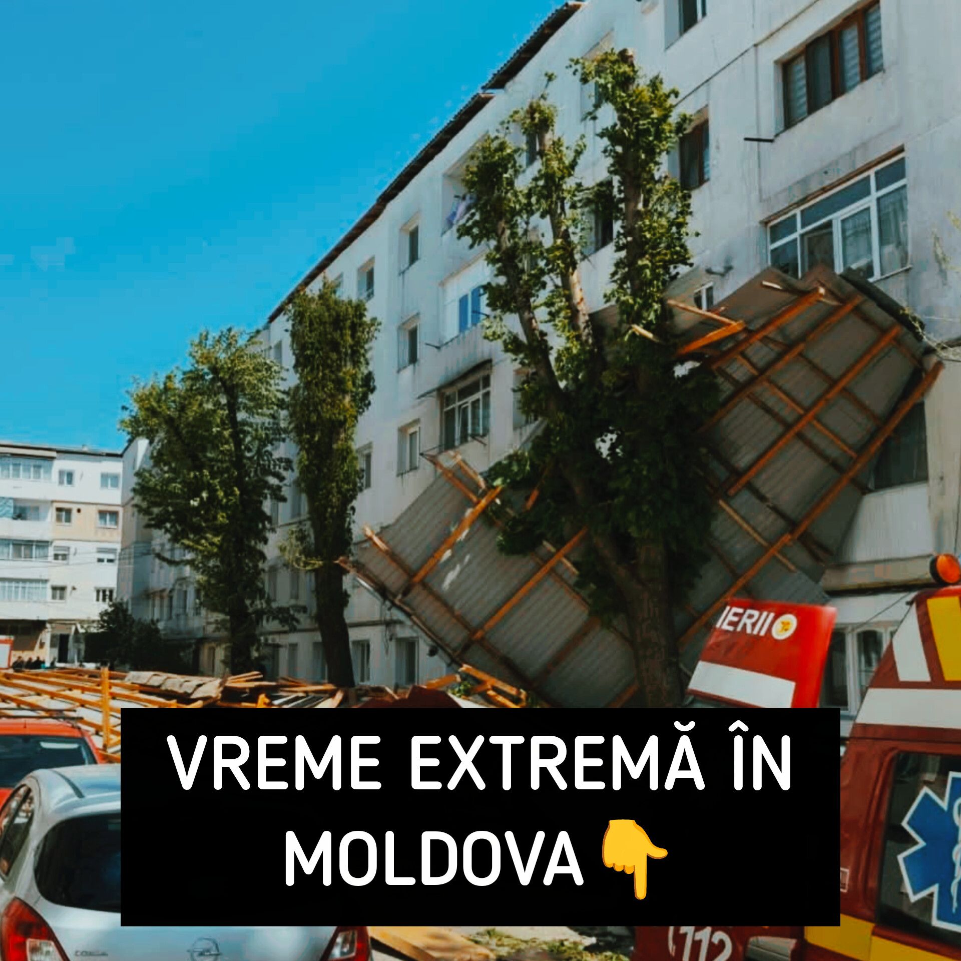 Vântul a SMULS acoperișuri și schele, iar autoritățile AVERTIZEAZĂ oamenii să…