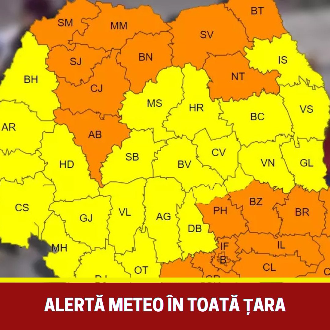 Rafalele de VÂNT vor atinge o viteză de până la…