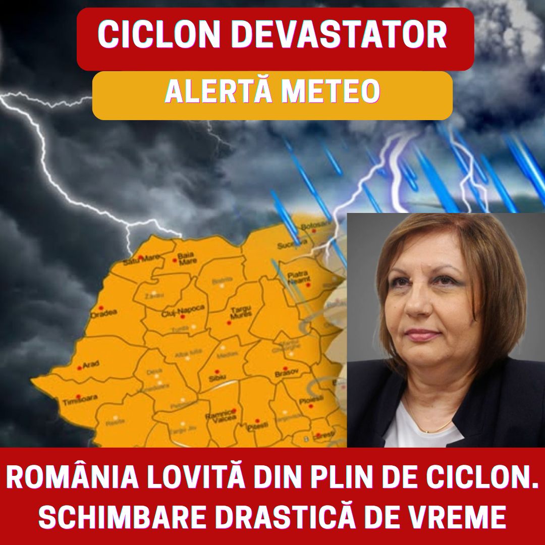 Vin PLOI torențiale și grindină, iar rafalele de vânt vor atinge viteze de…