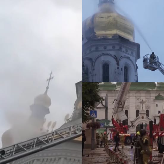 Flăcări URIAȘE au cuprins simbolul ortodoxiei după ce a fost lovit de…