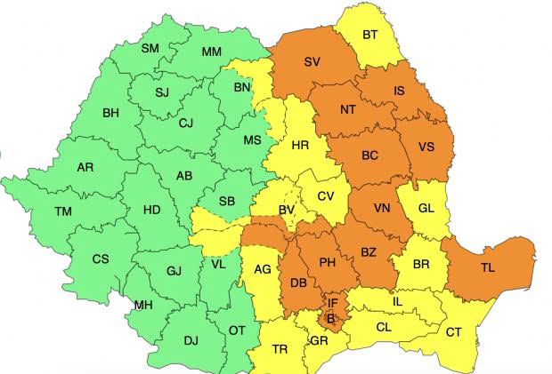 ALERTĂ în România! Cod PORTOCALIU de ploi torențiale până la ora…