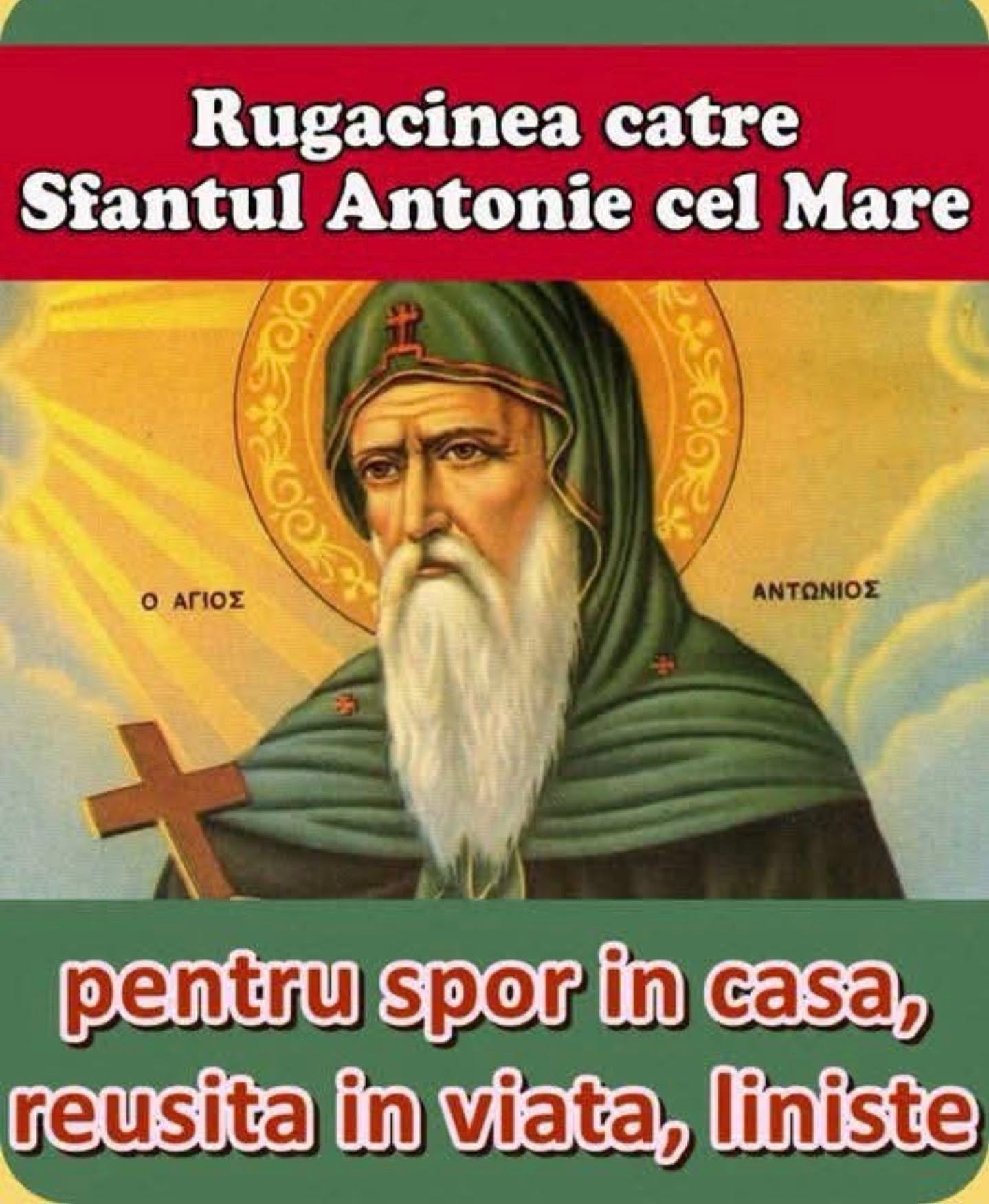 Rugăciune către Sfântul Antonie cel Mare