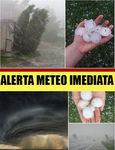 ALERTA METEO IMEDIATA: Cod portocaliu de furtuna: averse torentiale si descarcari electrice