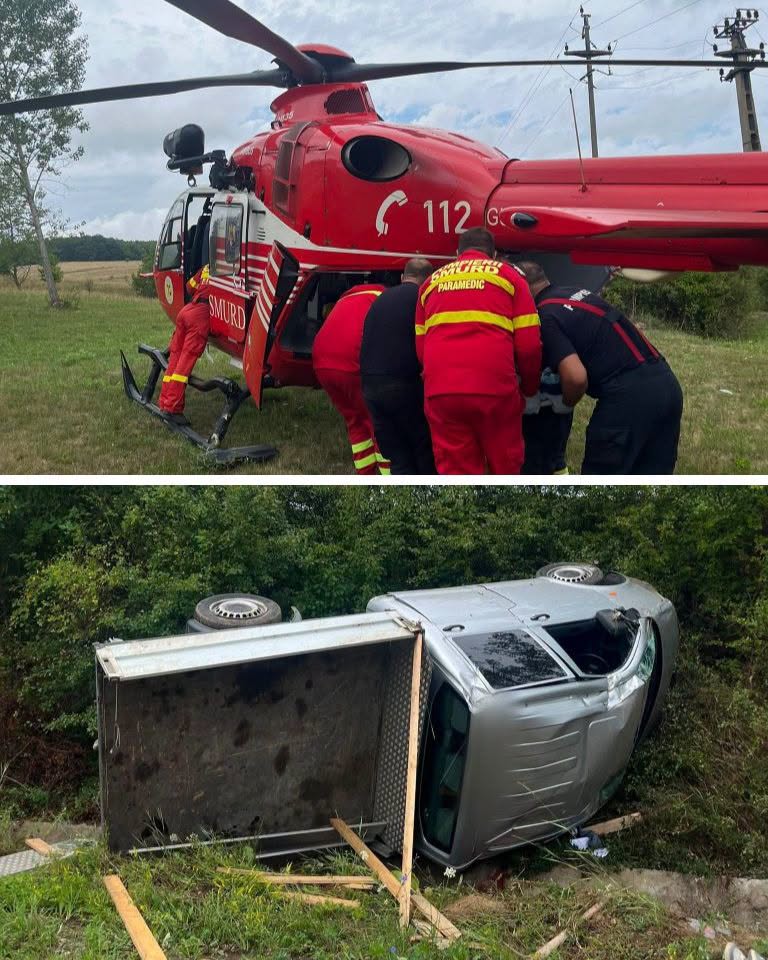 Un bărbat de 30 de ani și-a pierdut viața, iar o persoană a ajuns la spital după ce o mașină s-a răsturnat în județul Cluj