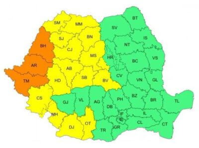 ALERTĂ! Aproape jumătate de țară, sub cod GALBEN și PORTOCALIU de..