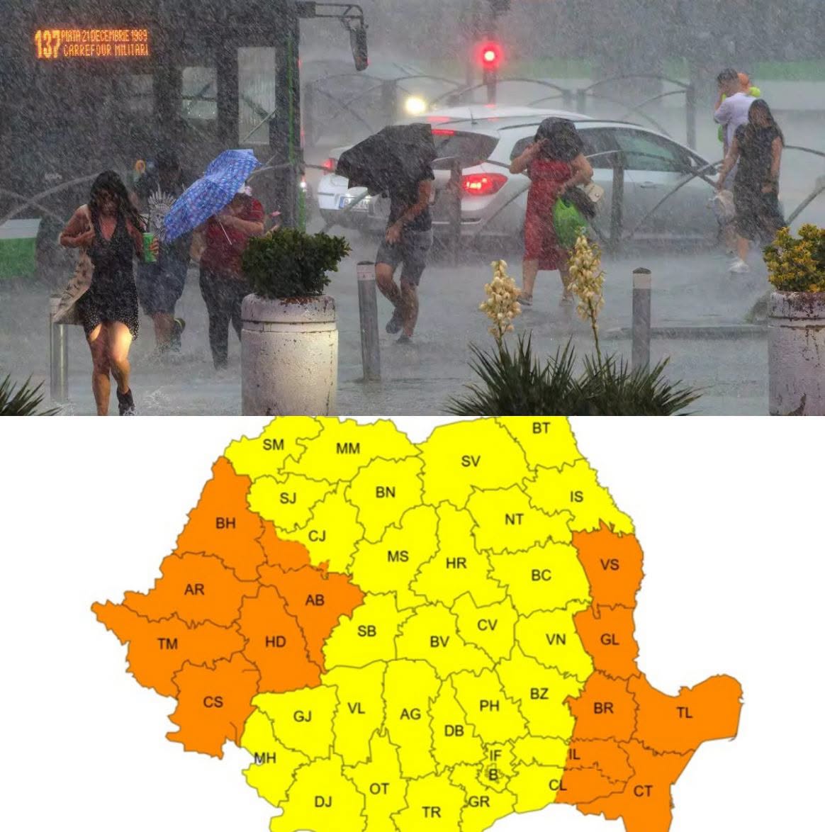 Vremea se schimbă radical în România. Cod galben de vijelii și rafale de până la 90 km/h, iar temperaturile scad cu 12 grade