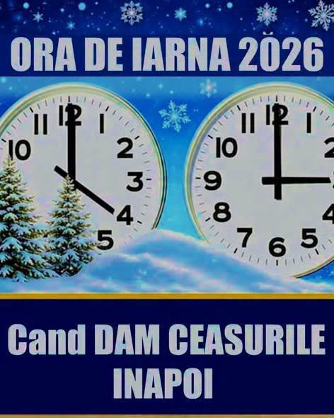 Când se schimbă ora în 2026. Ora 04:00 va deveni ora 03:00 în ultimul weekend din octombrie